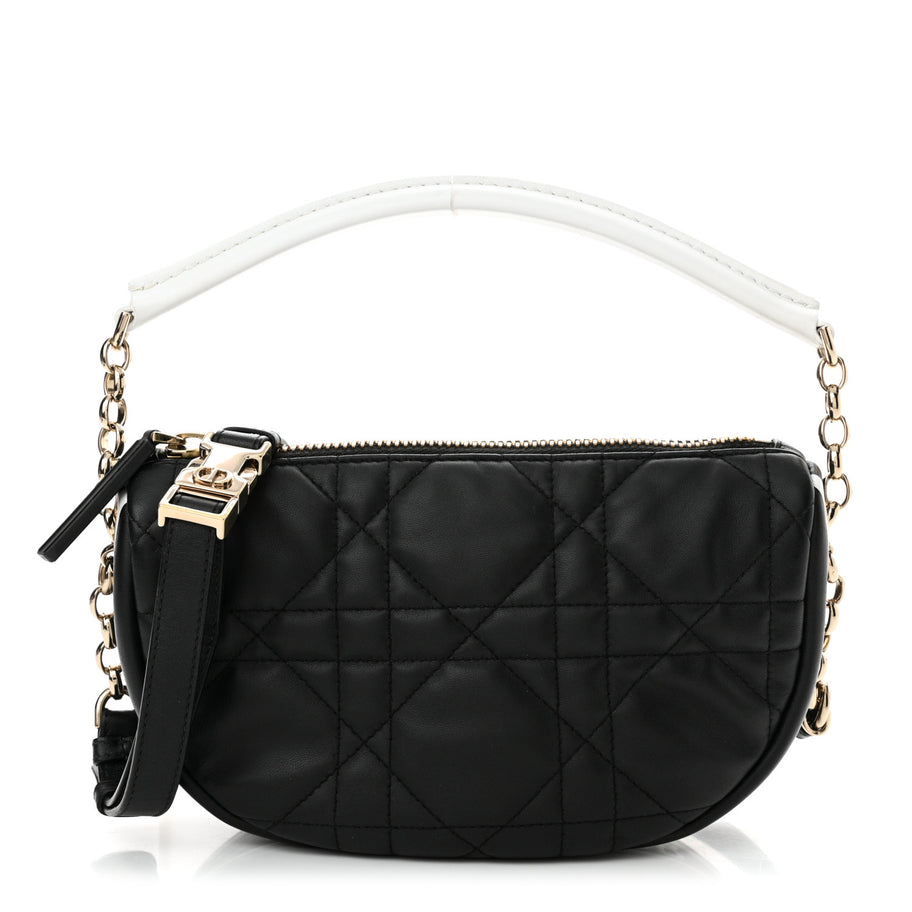 Christian Dior Lambskin Cannage Small Dior Vibe Hobo Bag Black Image 1