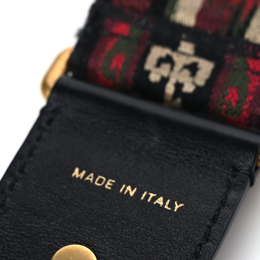 Christian Dior Canvas Embroidered Studded Bohemian Shoulder Strap Red Image 3