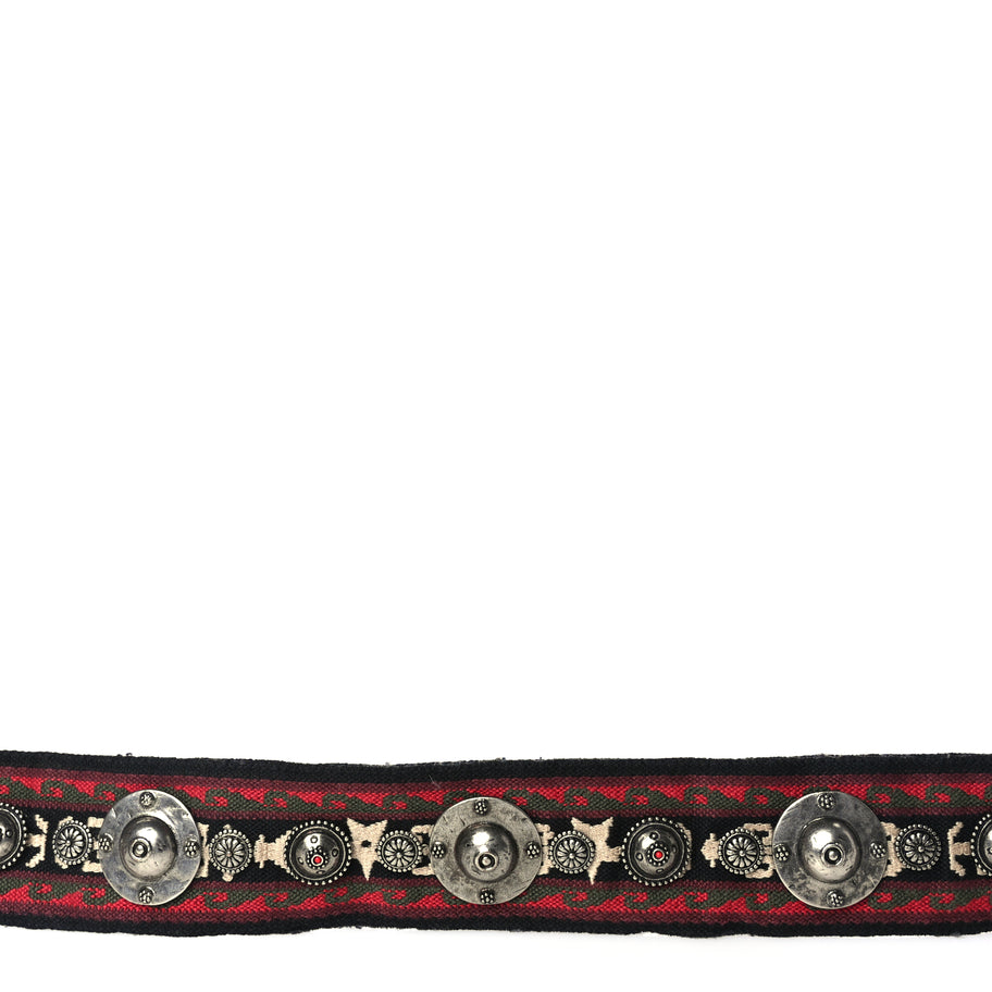 Christian Dior Canvas Embroidered Studded Bohemian Shoulder Strap Red Image 4