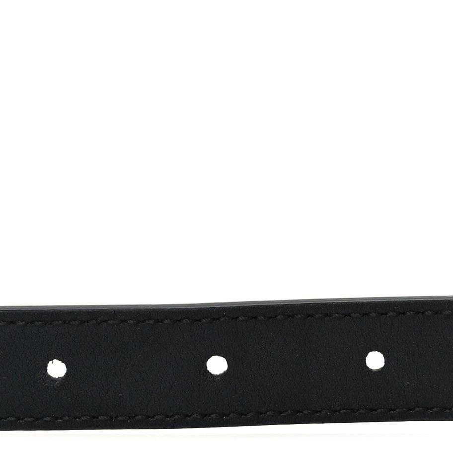 Gucci Moon Calfskin Pearl Double G 20mm Belt 80 32  Black Cream Image 4