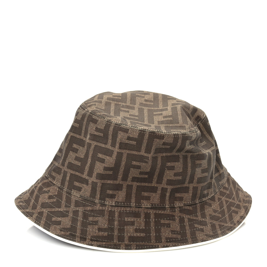 Fendi FENDI Technical Fabric FF Reversible Bucket Hat L Tobacco Beige Image 1