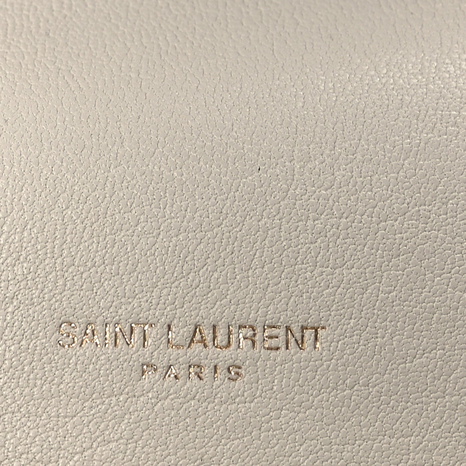 Saint Laurent Sheepskin Matelasse Chevron Monogram Medium College Bag Crema Soft Image 5