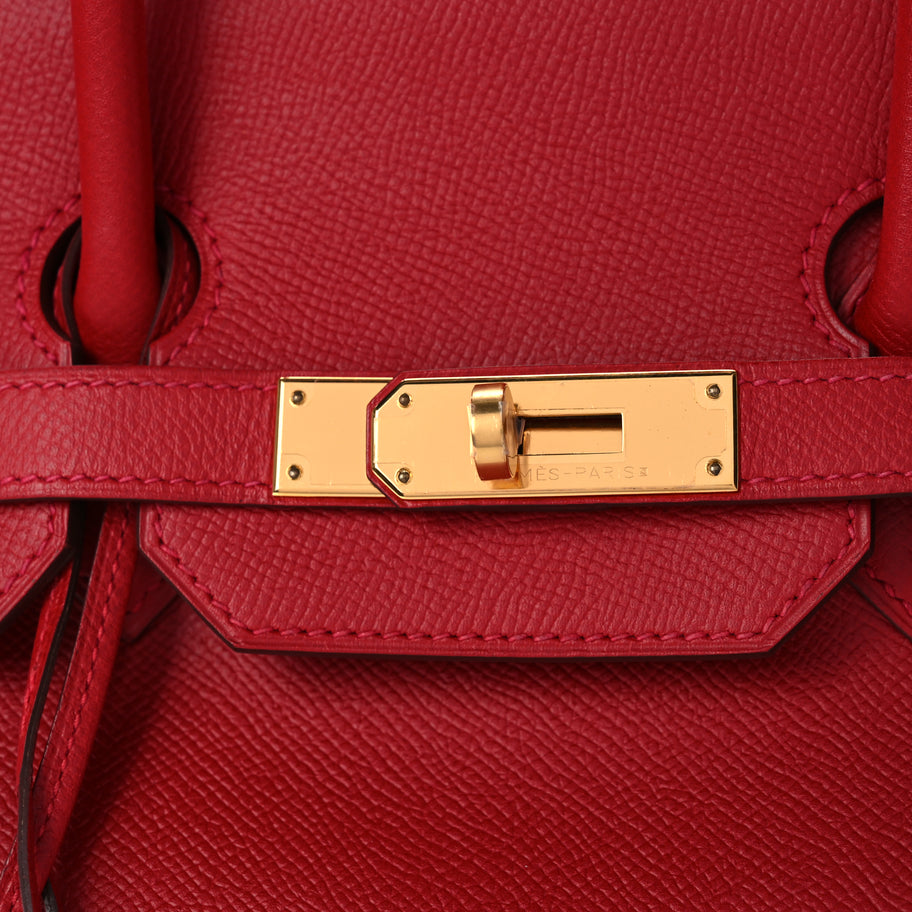 Hermes Epsom Birkin 35  Rouge Casaque Image 7