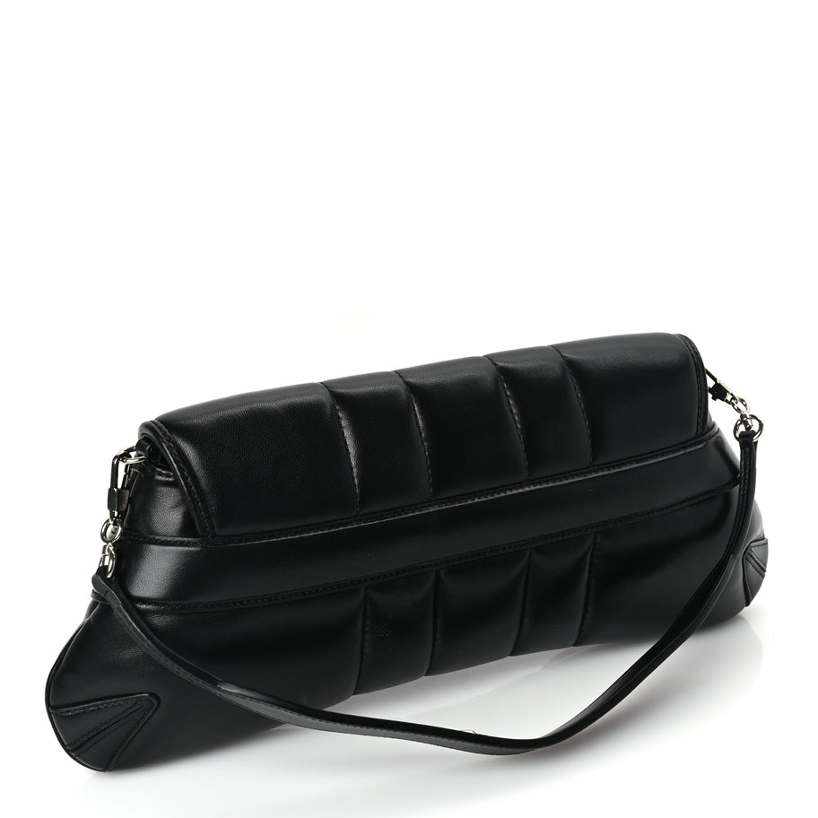 Gucci Nappa Vertical Matelasse Medium Maxi Horsebit Chain Shoulder Bag Black Image 2