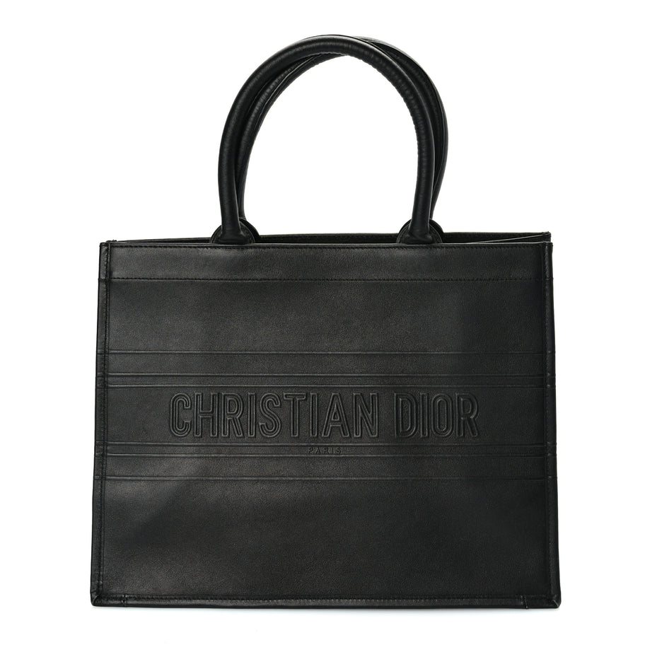 Christian Dior Calfskin Embossed Medium Book Tote Black Image 1