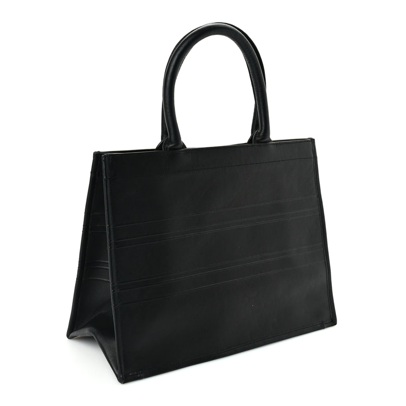  Christian Dior Calfskin Embossed Medium Book Tote Black