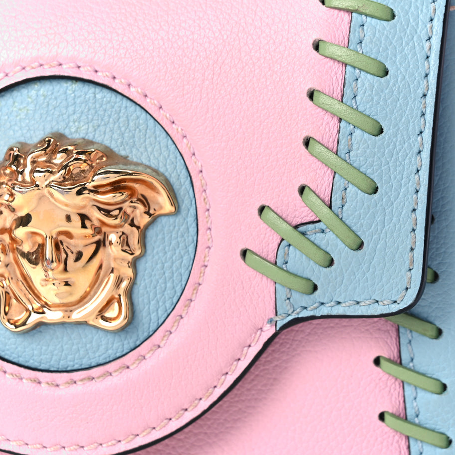 Versace Calfskin Whipstitch La Medusa Top Handle Handbag English Rose English Rose Image 7