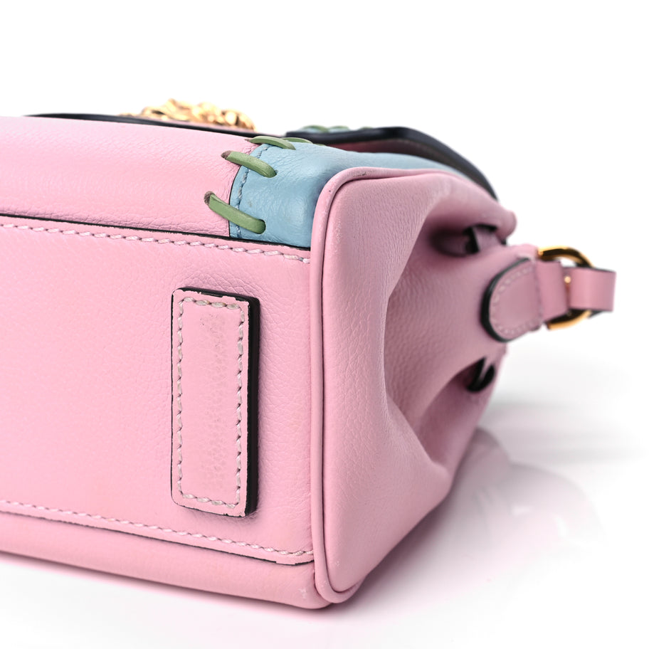 Versace Calfskin Whipstitch La Medusa Top Handle Handbag English Rose English Rose Image 8