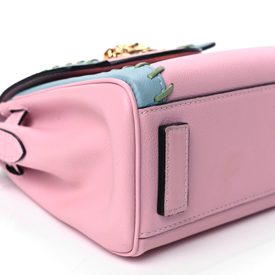 Versace Calfskin Whipstitch La Medusa Top Handle Handbag English Rose English Rose Image 9