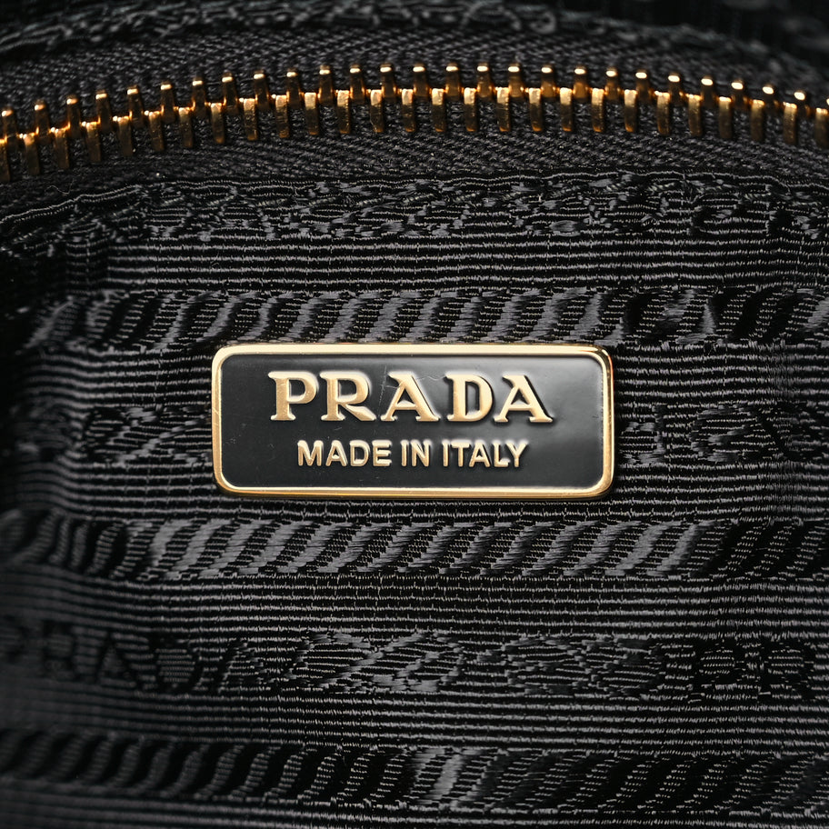 Prada Tessuto Nylon Vitello Medium Padlock Shoulder Bag Black Nero Image 5