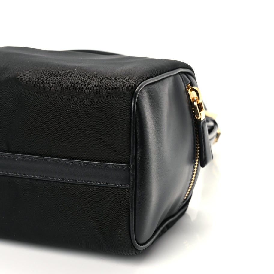 Prada Tessuto Nylon Vitello Medium Padlock Shoulder Bag Black Nero Image 8
