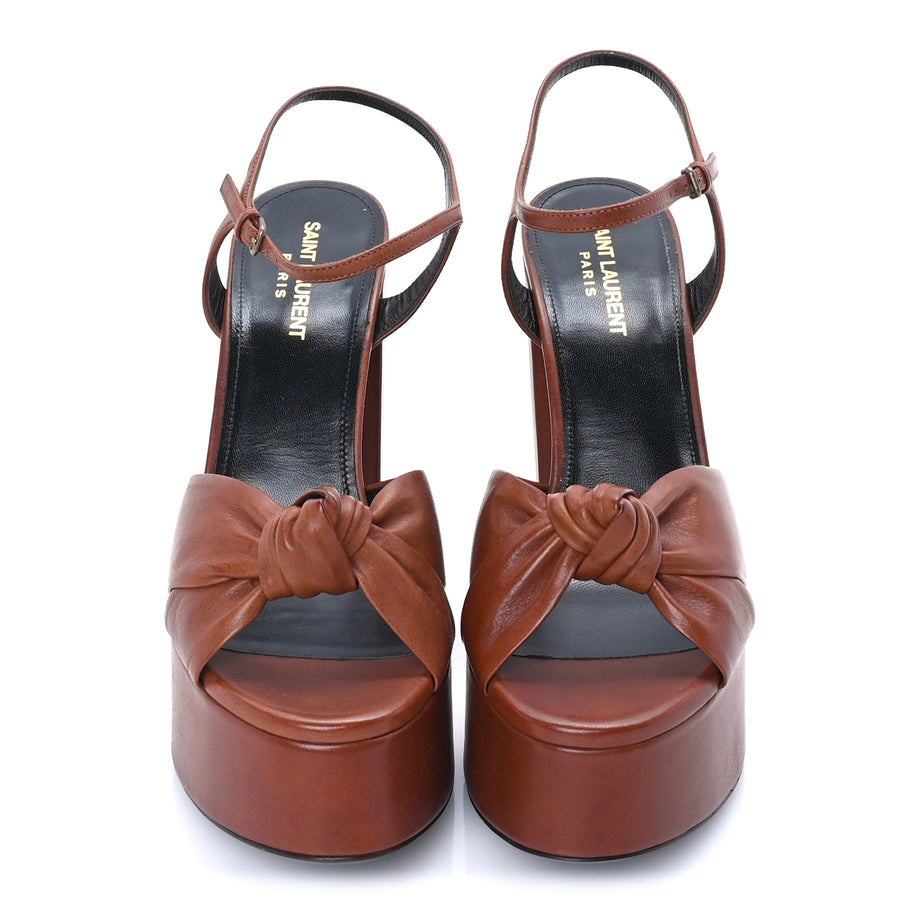 Saint Laurent Vendome Bianca 85 Platform Sandals 39 Cognac Image 3