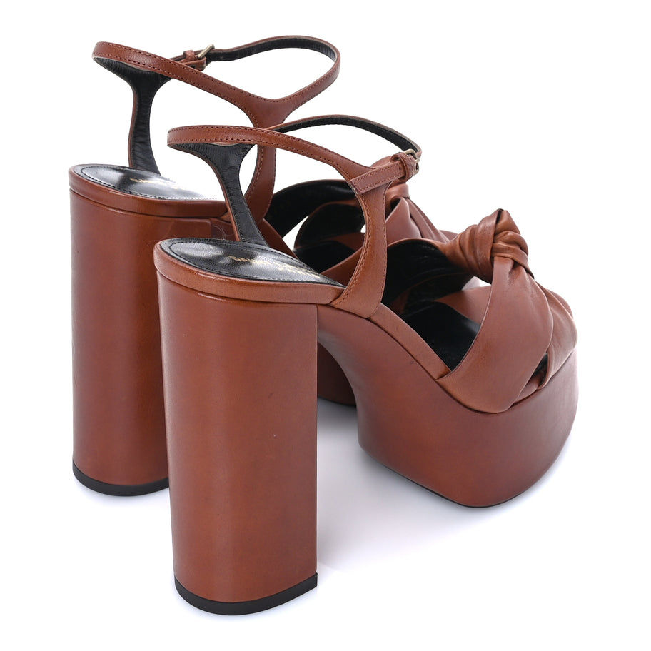 Saint Laurent Vendome Bianca 85 Platform Sandals 39 Cognac Image 4
