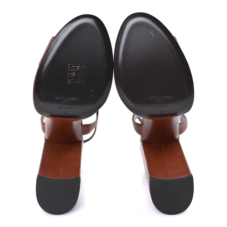 Saint Laurent Vendome Bianca 85 Platform Sandals 39 Cognac Image 6