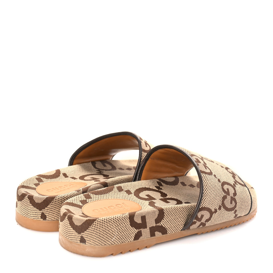 Gucci Monogram Jumbo GG Mens Slide Sandals 40 Camel Ebony Image 5
