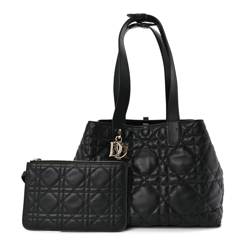  Christian Dior Calfskin Macrocannage Medium Toujours Black
