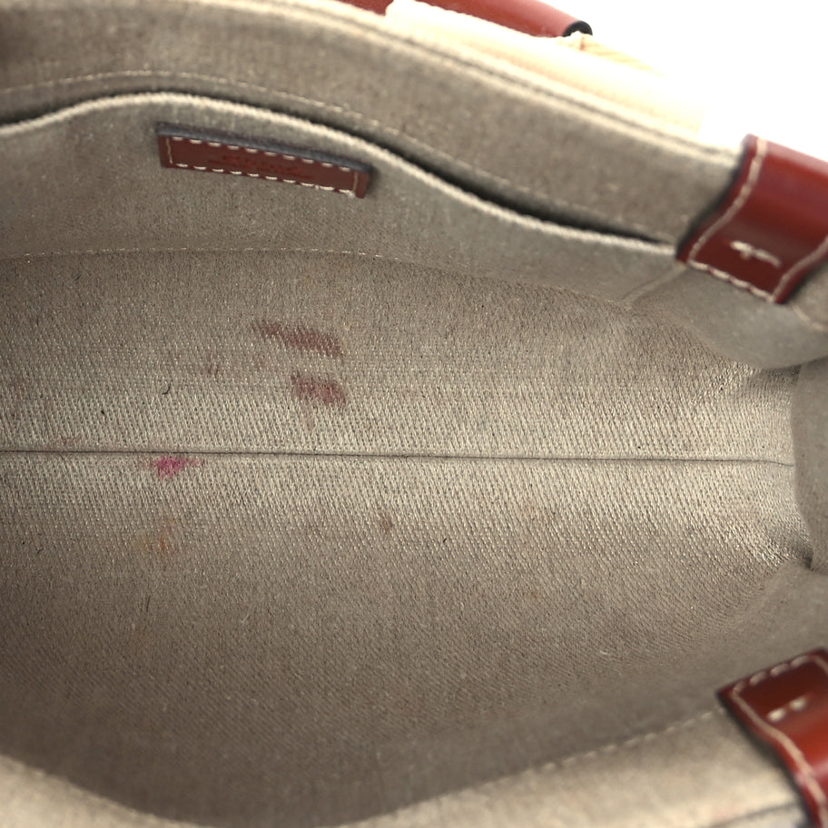 Chloe Cotton Calfskin Small Woody Ribbon Tote  White Brown Image 4