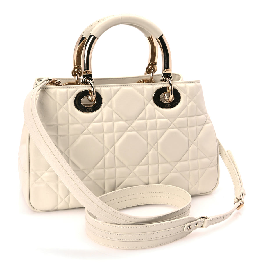 Christian Dior Calfskin Cannage Medium The Lady 95.22  White Image 2