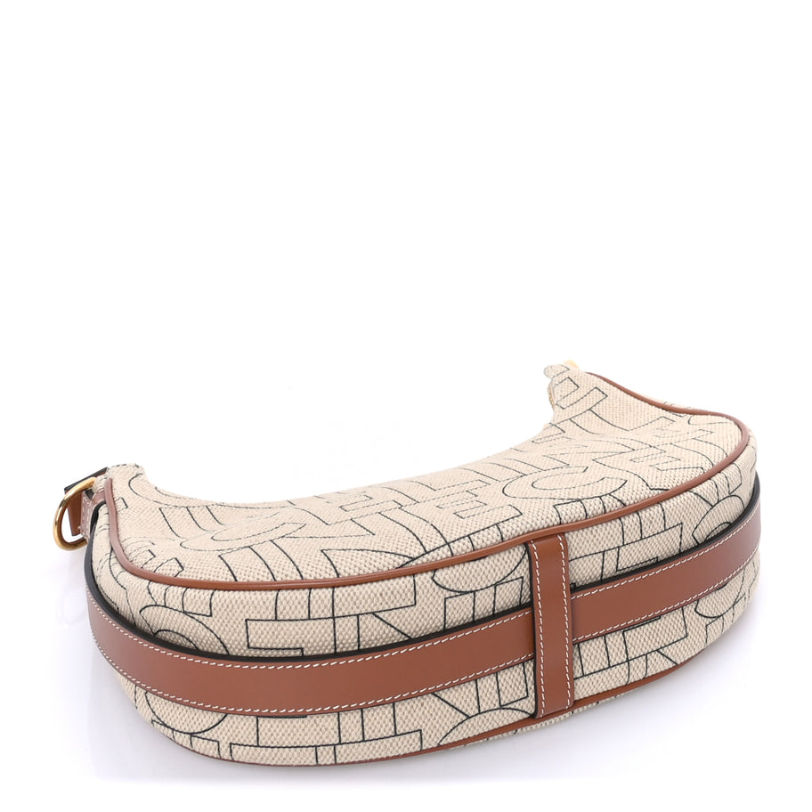 Celine Canvas Calfskin All Over Print Medium Ava Shoulder Bag  Natural Tan Image 3