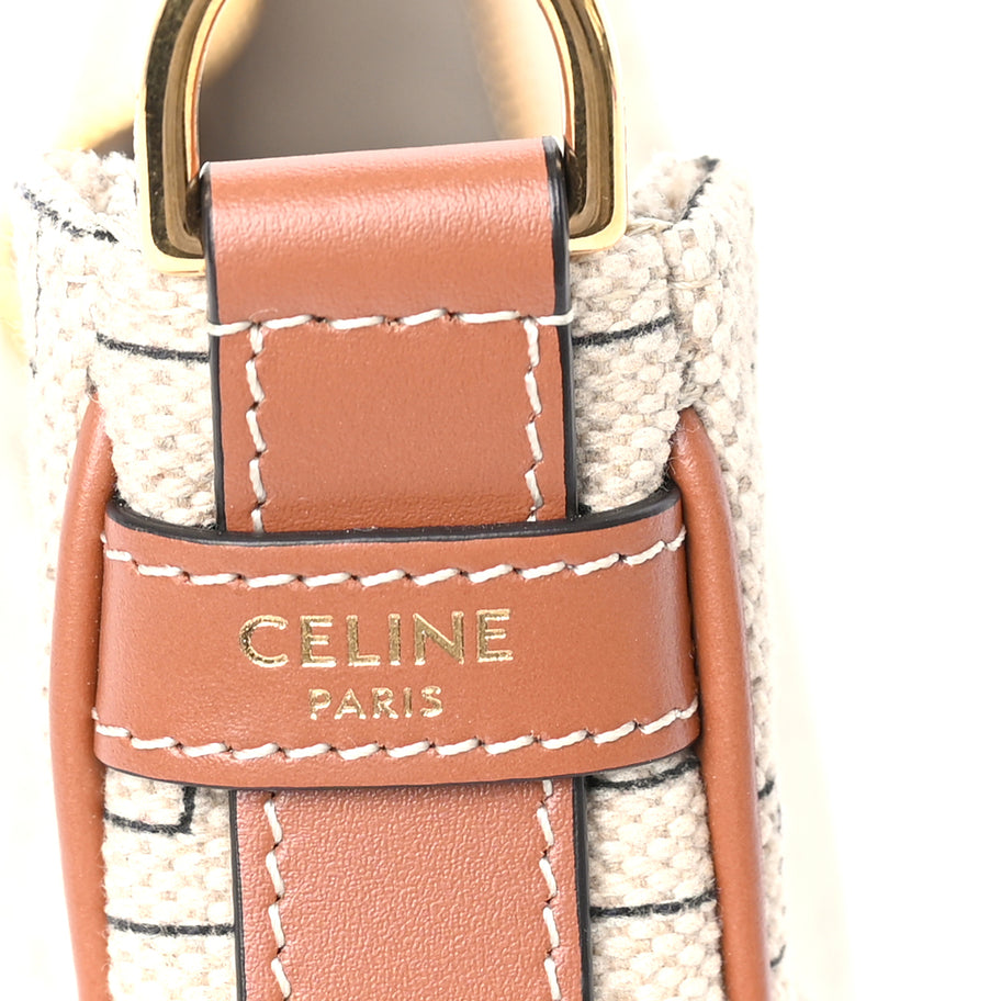 Celine Canvas Calfskin All Over Print Medium Ava Shoulder Bag  Natural Tan Image 5