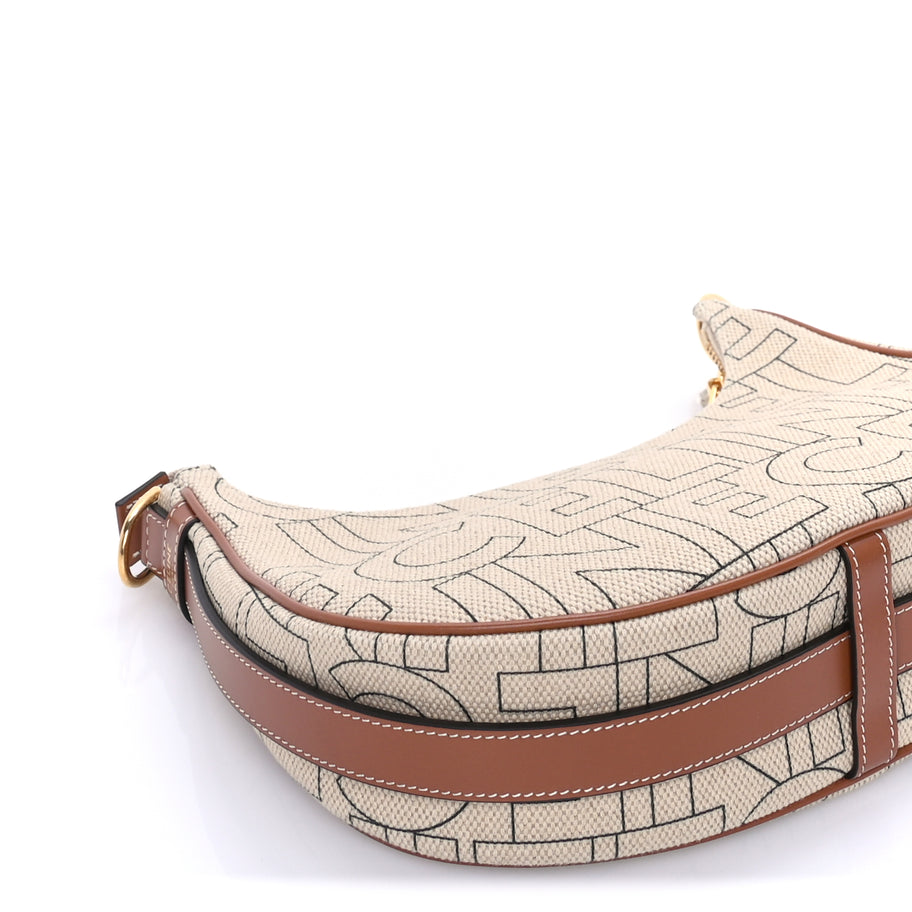 Celine Canvas Calfskin All Over Print Medium Ava Shoulder Bag  Natural Tan Image 7