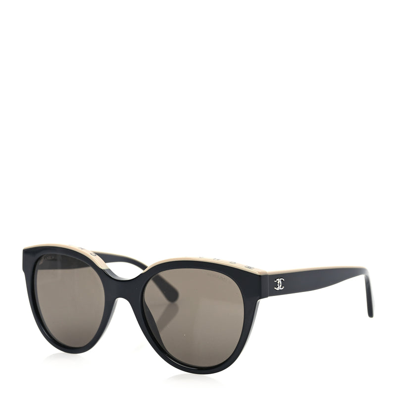  Chanel Acetate CC Butterfly Sunglasses 5414 Black Beige