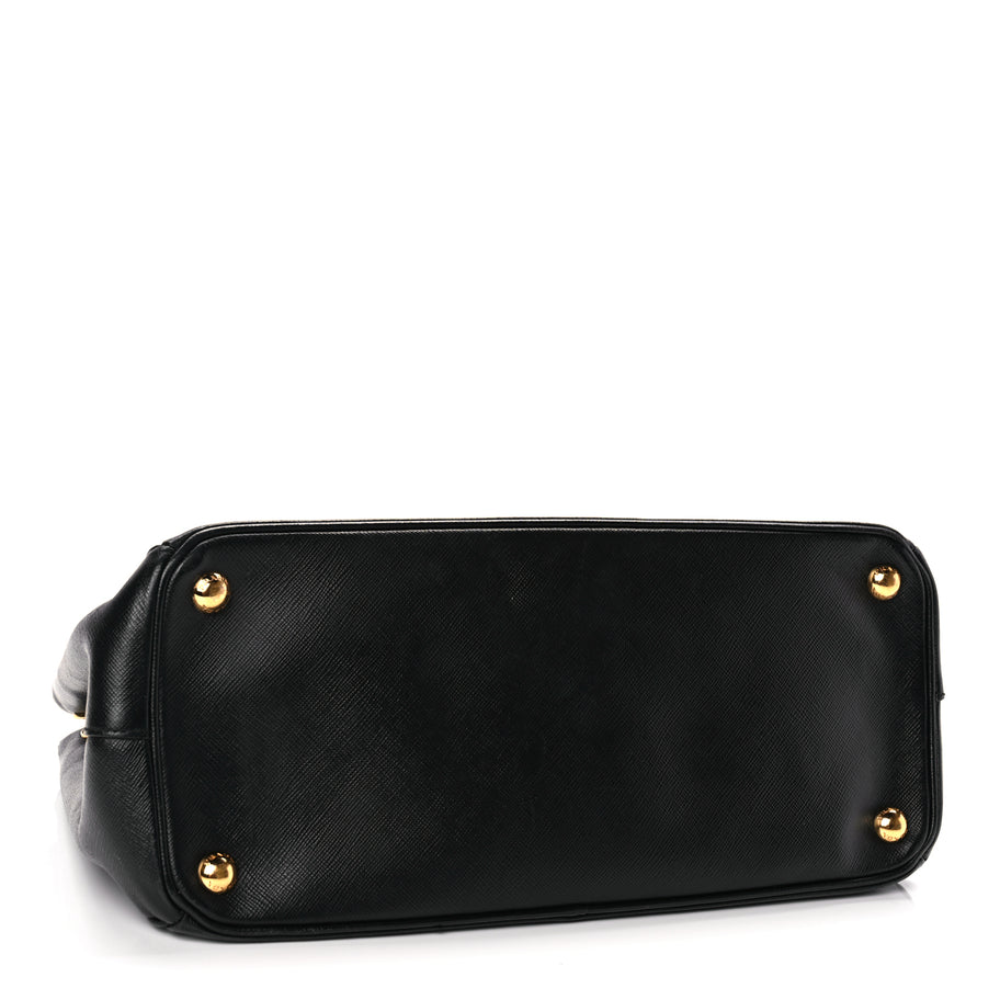 Prada Saffiano Small Galleria Double Zip Tote Black Image 3