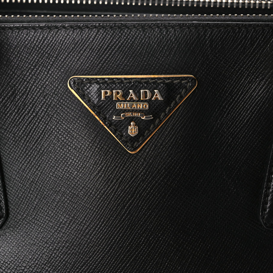 Prada Saffiano Small Galleria Double Zip Tote Black Image 6