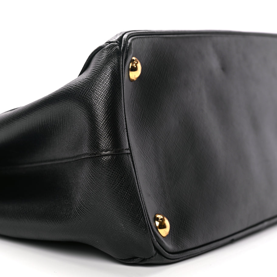 Prada Saffiano Small Galleria Double Zip Tote Black Image 7