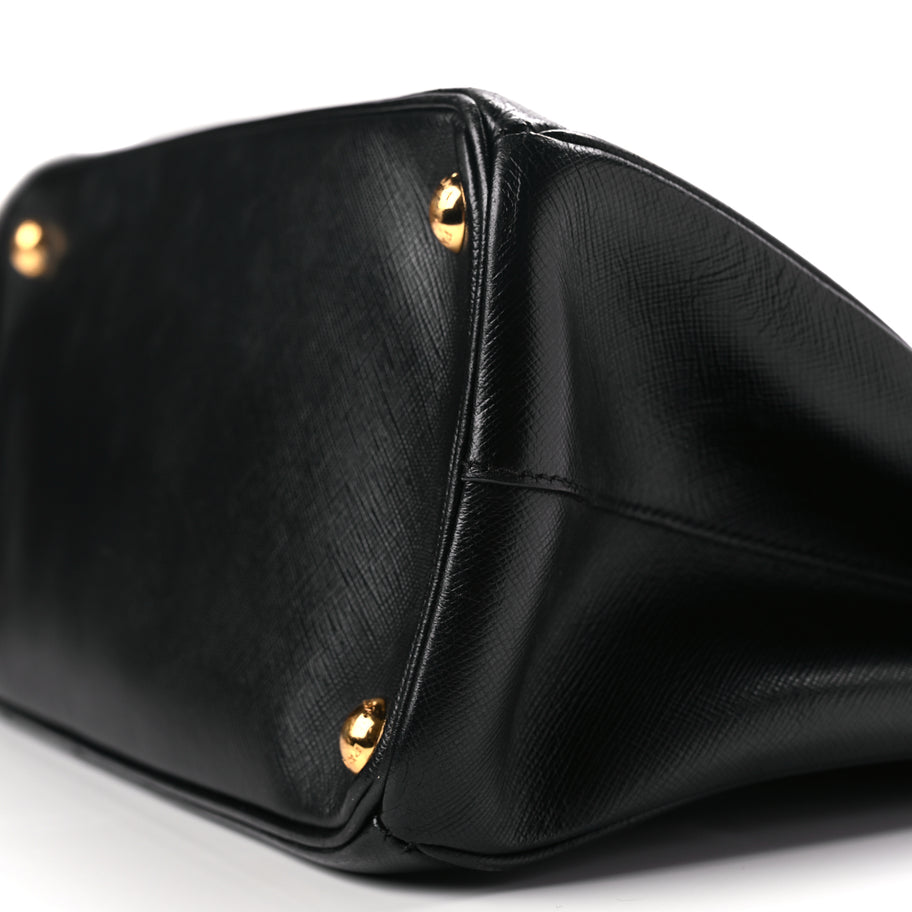 Prada Saffiano Small Galleria Double Zip Tote Black Image 8