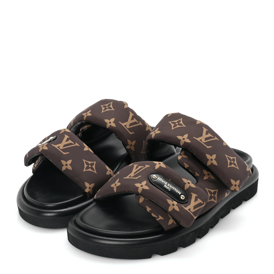 Louis Vuitton Nylon LV Pool Pillow Flat Comfort Mules 40  Cacao Brown Image 2