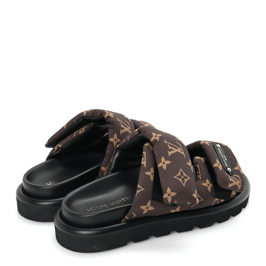 Louis Vuitton Nylon LV Pool Pillow Flat Comfort Mules 40  Cacao Brown Image 4