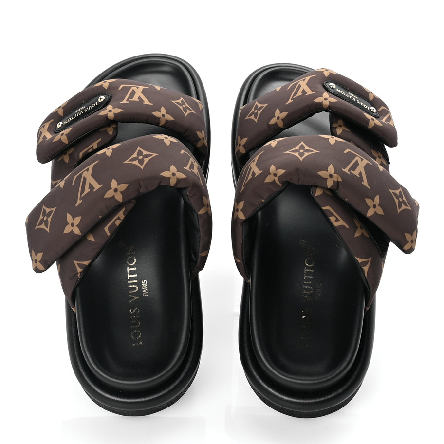Louis Vuitton Nylon LV Pool Pillow Flat Comfort Mules 40  Cacao Brown Image 5