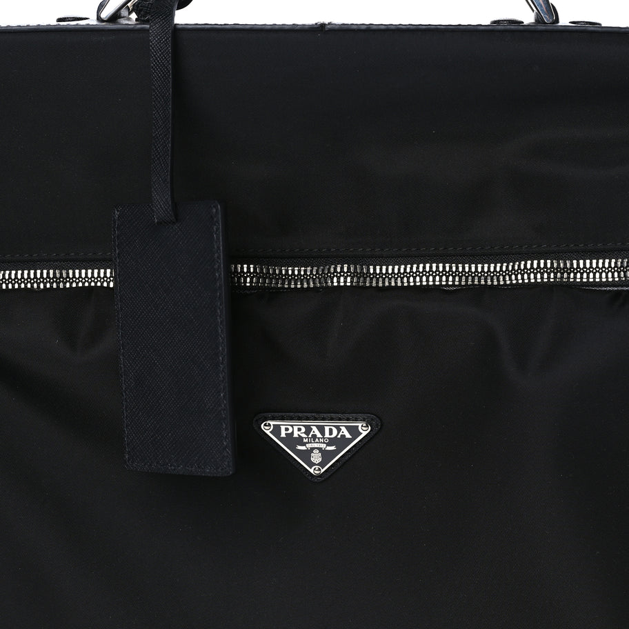 Prada Tessuto Nylon Saffiano Rolling Duffle Black Image 6