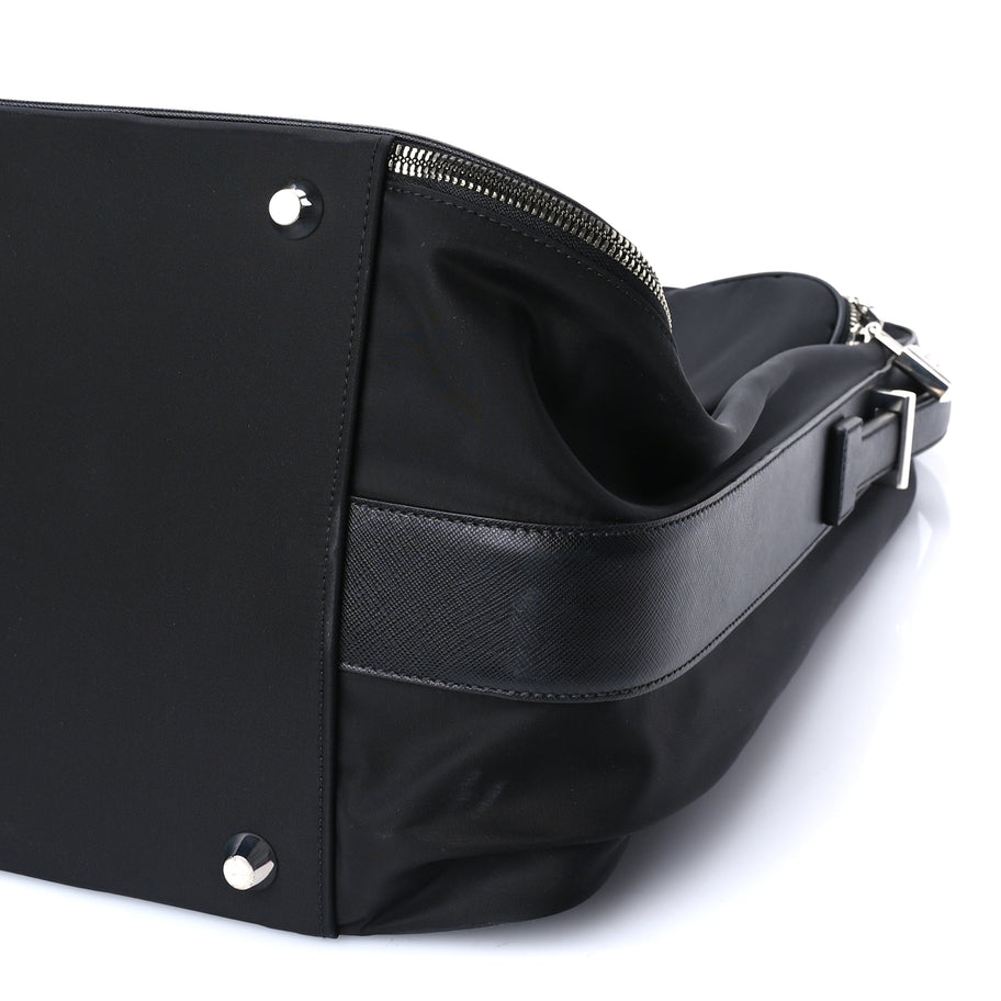 Prada Tessuto Nylon Saffiano Rolling Duffle Black Image 8