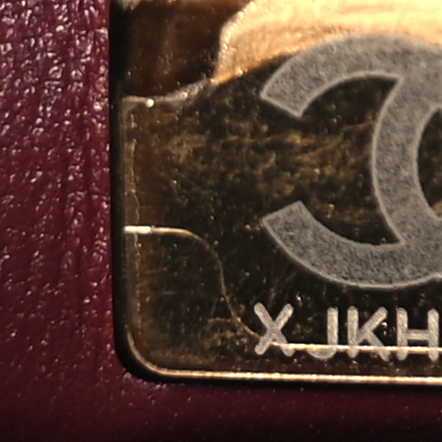 Chanel Calfskin Quilted Studded Square Vanity Case Burgundy Image 5