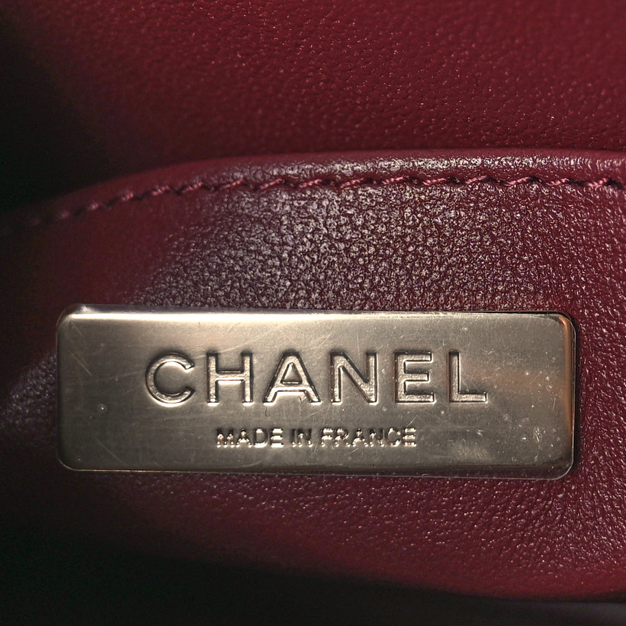 Chanel Calfskin Quilted Studded Square Vanity Case Burgundy Image 6