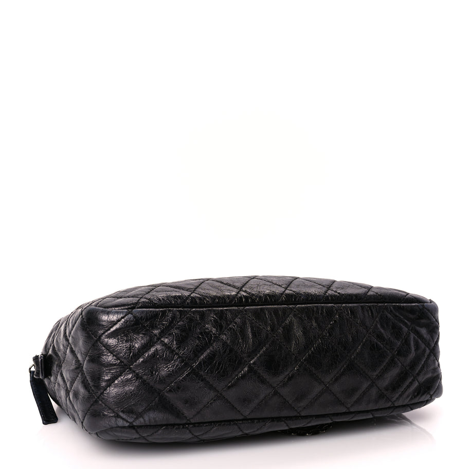 Chanel Metallic Aged Calfskin Quilted Medium Reissue Camera Case Black Image 3