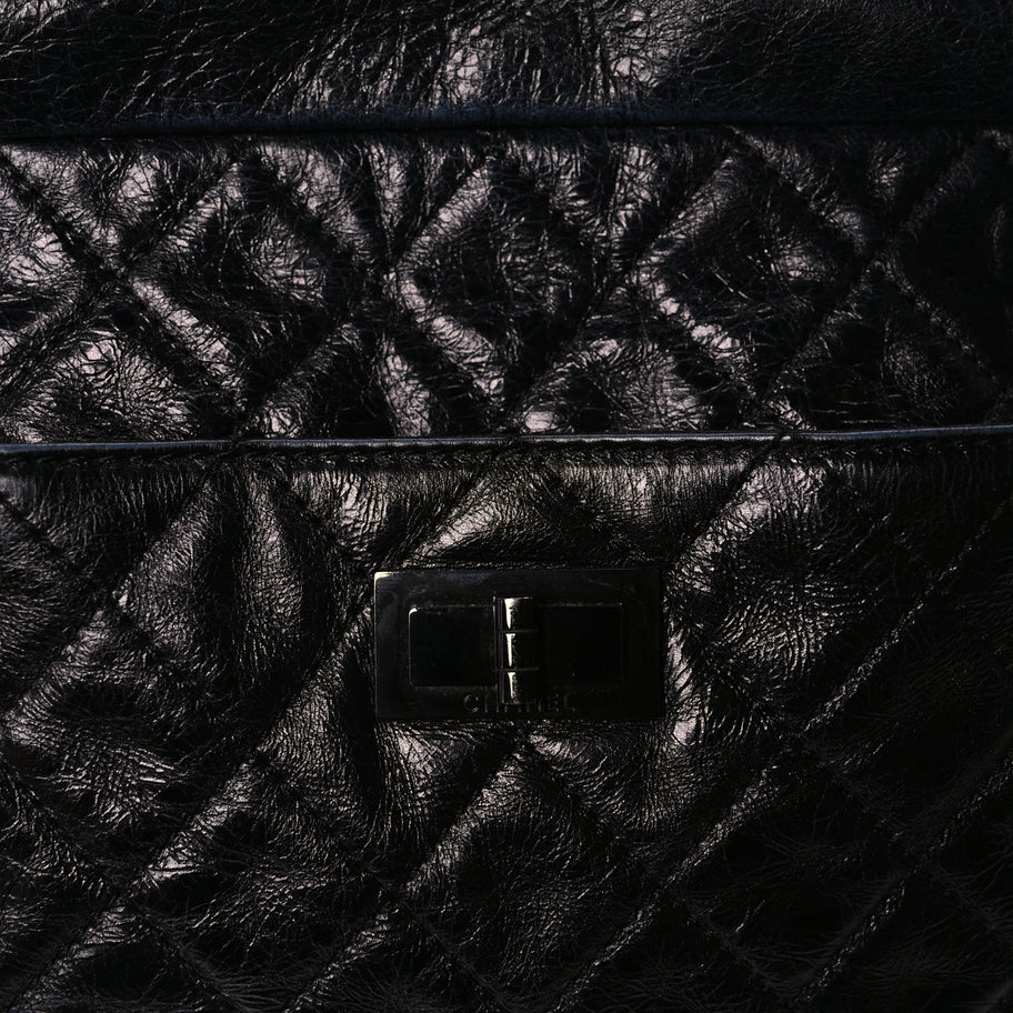 Chanel Metallic Aged Calfskin Quilted Medium Reissue Camera Case Black Image 6