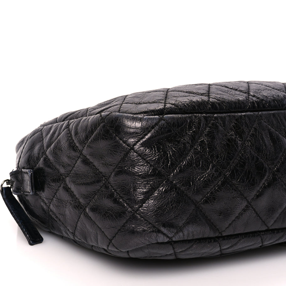 Chanel Metallic Aged Calfskin Quilted Medium Reissue Camera Case Black Image 7