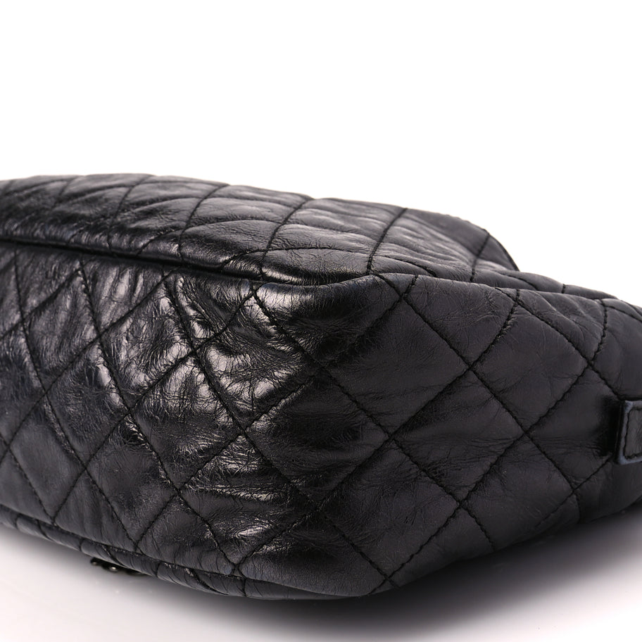 Chanel Metallic Aged Calfskin Quilted Medium Reissue Camera Case Black Image 8