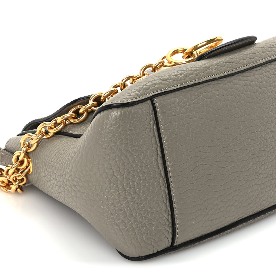 Mulberry Heavy Grain Calfskin Mini Keeley Solid Grey Image 7