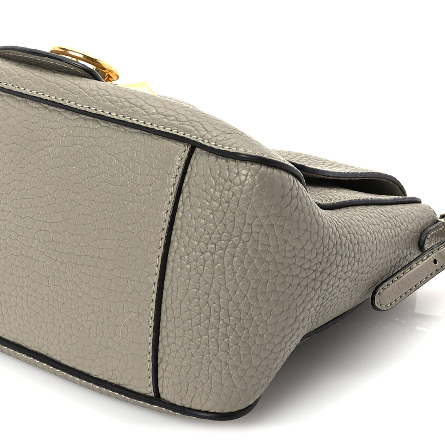 Mulberry Heavy Grain Calfskin Mini Keeley Solid Grey Image 8