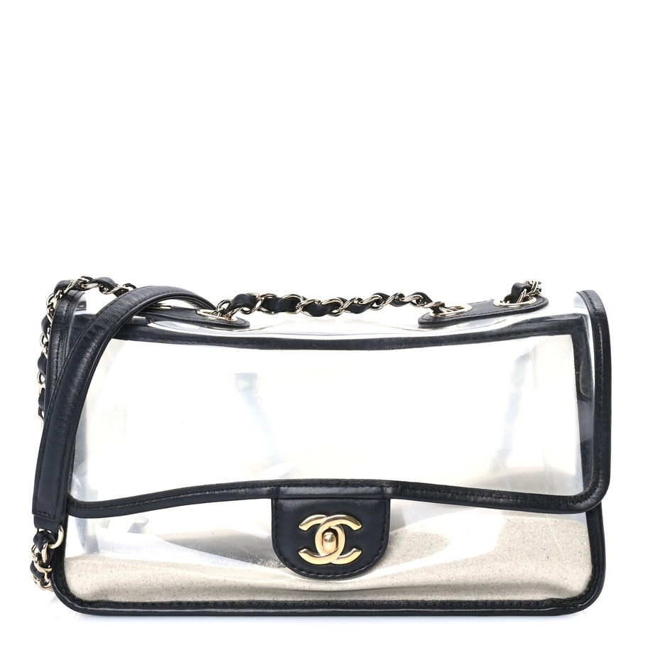Chanel Lambskin PVC Medium Sand By The Sea Flap  Black Image 1