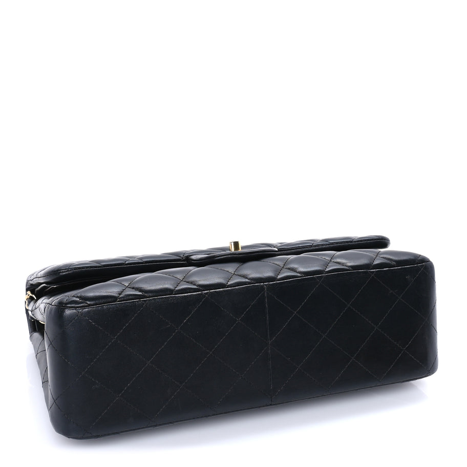 Chanel Lambskin Quilted Jumbo Double Flap Black Image 3