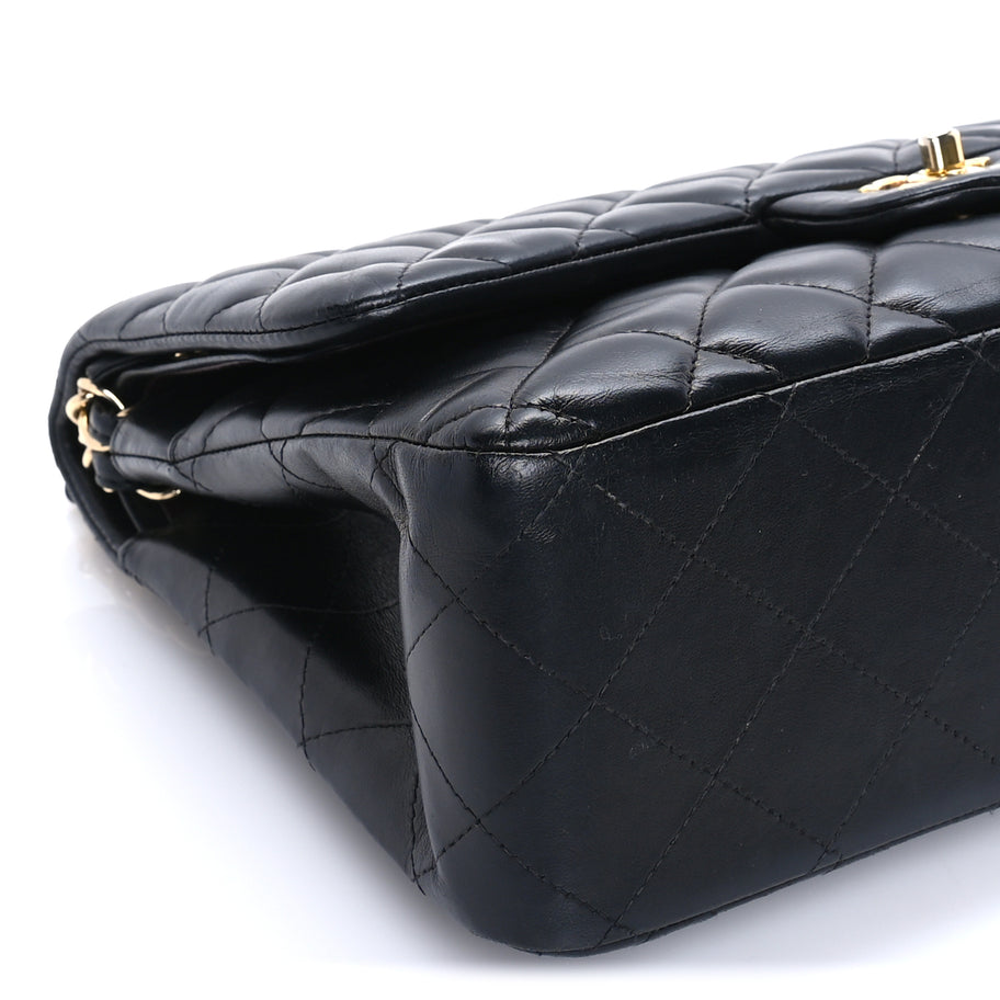 Chanel Lambskin Quilted Jumbo Double Flap Black Image 8