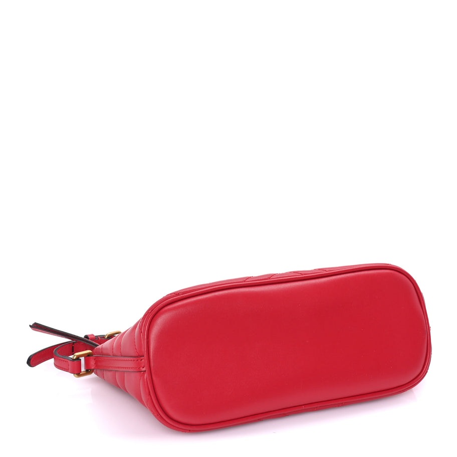 Gucci Calfskin Matelasse Chevron GG Marmont Sling Shoulder Bag  Rosso Image 3