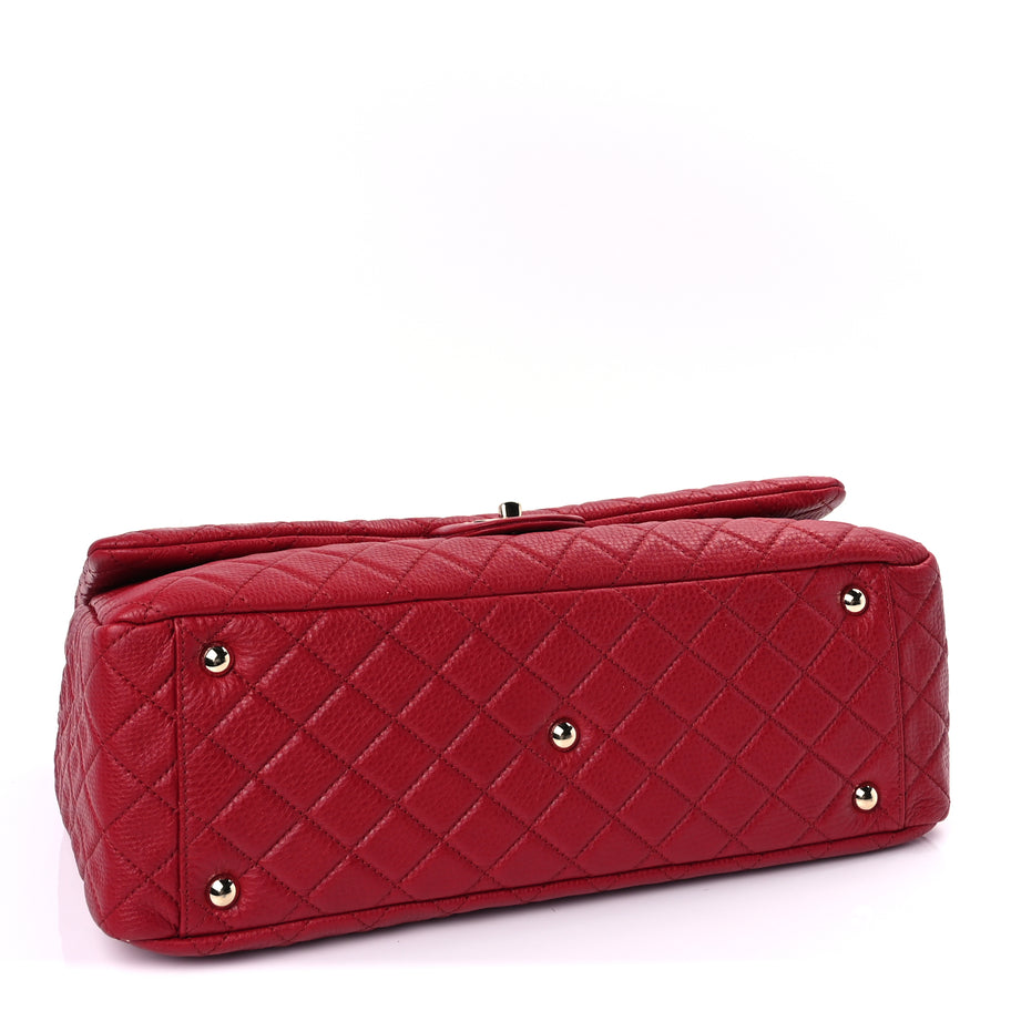 Chanel Calfskin Quilted XXL Travel Flap Bag  Red Image 3