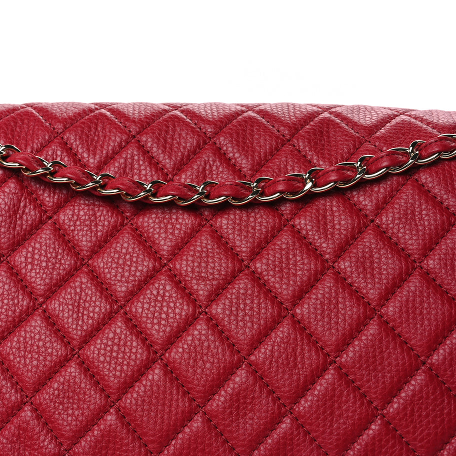 Chanel Calfskin Quilted XXL Travel Flap Bag  Red Image 6