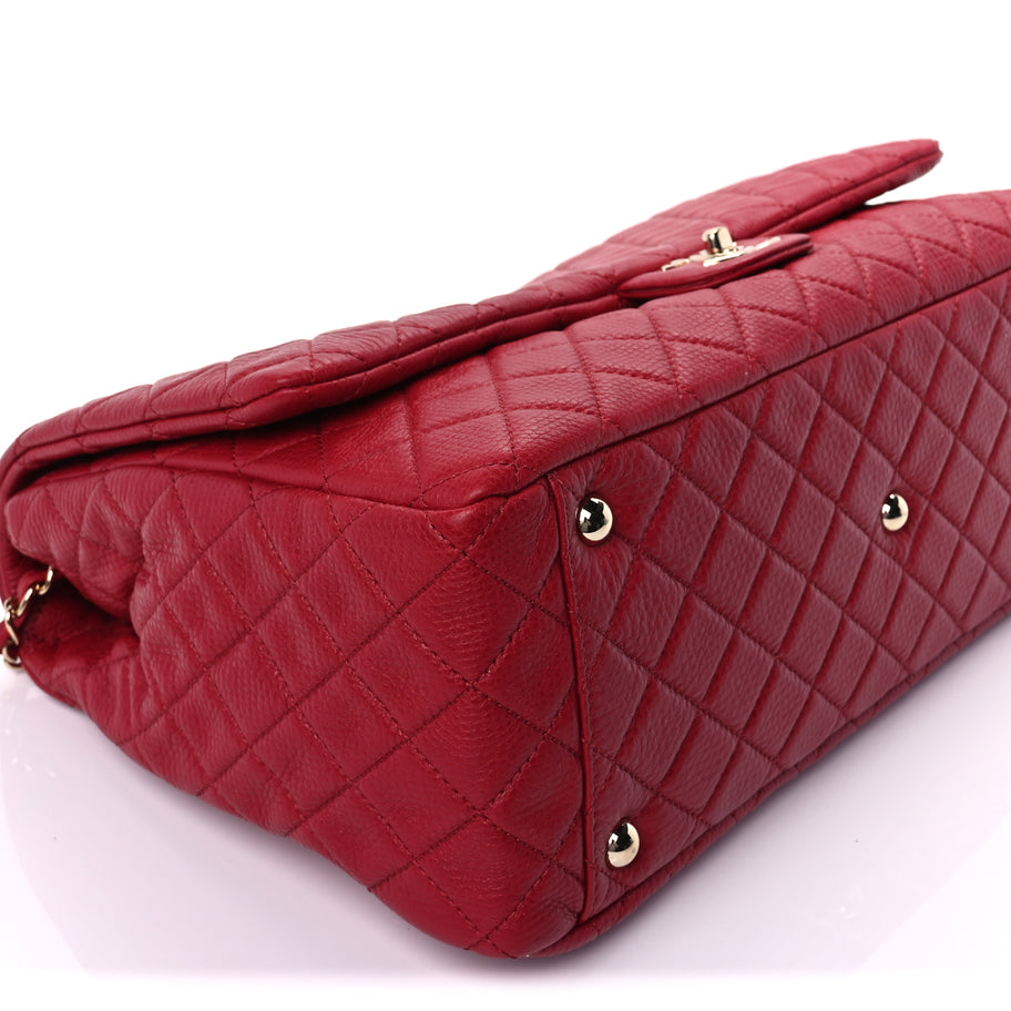 Chanel Calfskin Quilted XXL Travel Flap Bag  Red Image 7